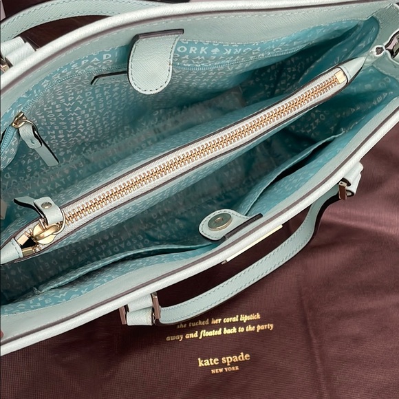 Kate Spade Pastel Aqua Blue Convertible Handbag - Picture 7 of 17